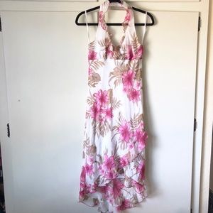 🔥Floral High Low Halter Dress With Ruffles